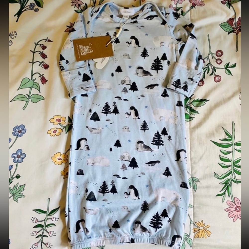 Angel dear ARCTIC ANIMALS elastic hem gown 0/3